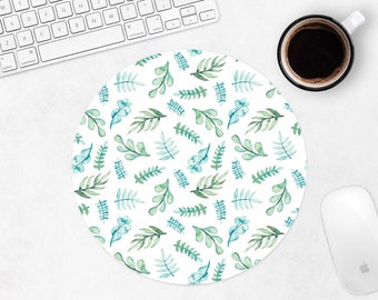 Leaf Mouse Pad, Circle Mousepad, Round Mouse Pad For Women, Desk Accessories, Office Decor, Gift For Coworker, Gift For Sister