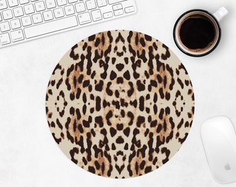 Cheetah imprimir mouse Pad, lindo mouse Pad, Leopard Circle Mousepad, almohadilla de ratón redondo para las mujeres, accesorios de escritorio, decoración de oficina, regalo para la hermana