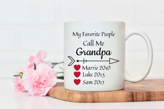 Custom Grandpa Mug, My Favorite People Call Me Grandpa, Personalized Gift for Grandad from Granddaughter, Grandparents Coffee Mug