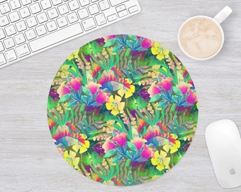 Floral Mousepad, Circle Mouse pad, Round Mouse Pad For Women, Desk Accessories, Office Decor, Teacher Appreciation Gift Idea