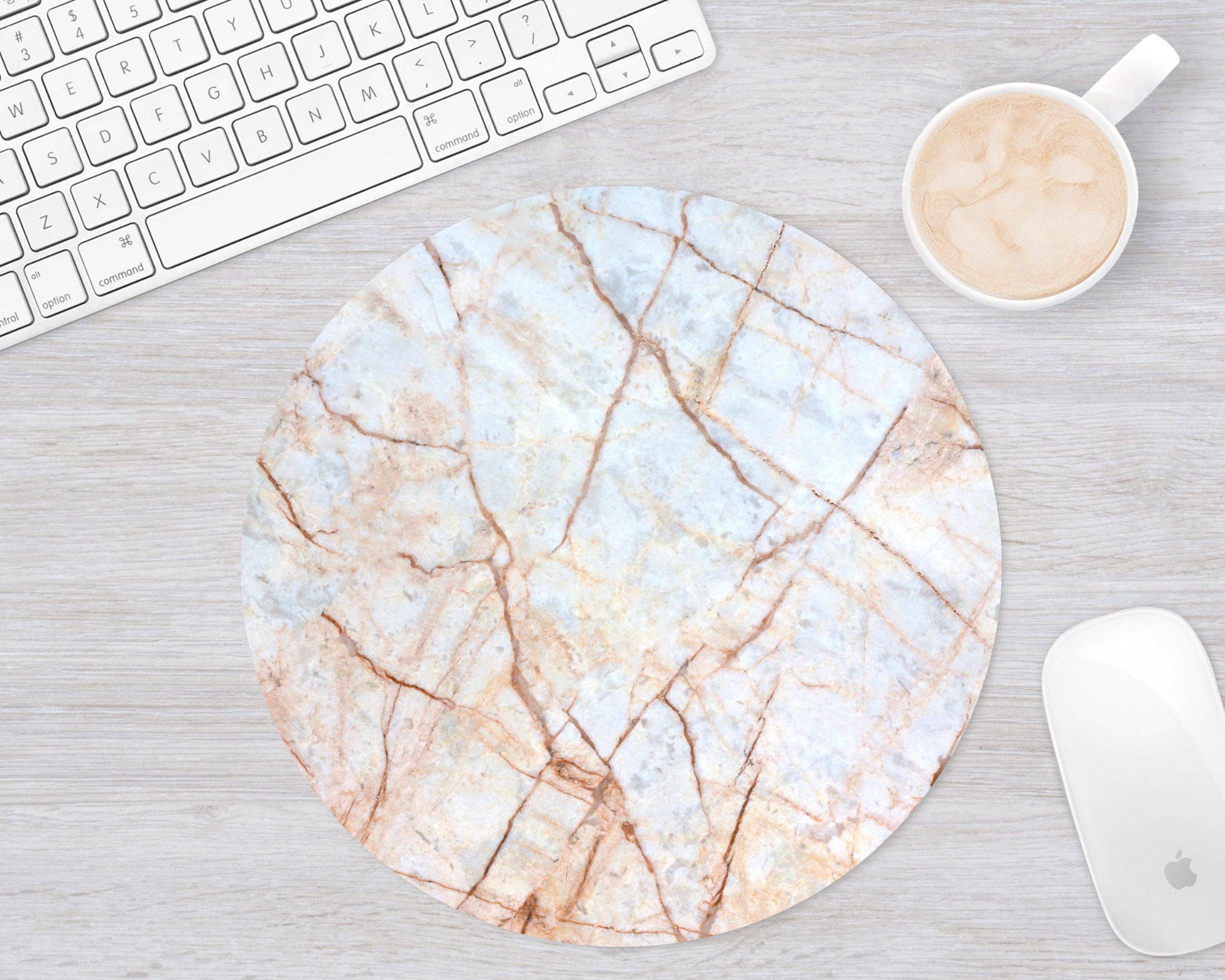 Marble Mouse Pad Circle Mousepad Round Mouse Pad for Women Etsy