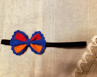 Armenian Flag Crochet Hair Bow Headband