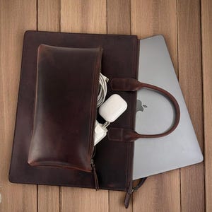 Sacoche pour ordinateur portable en cuir personnalisée, sacoche pour ordinateur portable, porte-documents pour ordinateur portable, sac MacBook Pro 14, sac Air 13, sac messager Mac M1 M2 M3 M4 pour 13 à 16 pouces