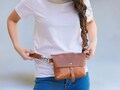 Personalized leather fanny pack bag Women's small Sling bag Leather bum bag Hip Bag waist bag crossbody Sling bag, Cub bag, Belly bag