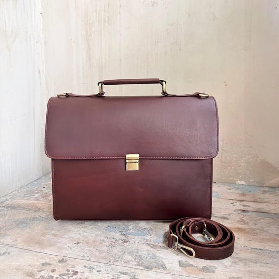 Personalized Leather Messenger, Handmade Buffalo Leather Laptop bag, Cross body briefcase, Rustic bag, Office bag for Men Women, for 13-16"