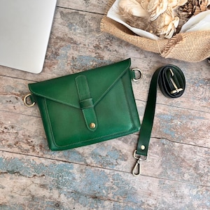Personalized Full Grain Leather Fanny Pack, Minimalist Sling Bum Bag