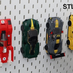 LEGO Speed Champions Display Mount for IKEA Skadis Pegboard | Toy Car Organizer Shelf | 3d File