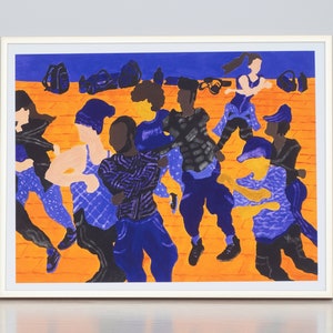 Dancers, Unity, Illustration, Hip Hop Dance Class, Original Fine Art Print, Figurative Art, Street Dancing, Gouache Painting