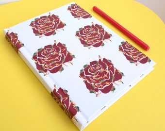 Rose Revolution Journal, Rose Pattern Notebook, Rose Art Print, Gift Journal, Flower Design , Floral Notebook , Original Art