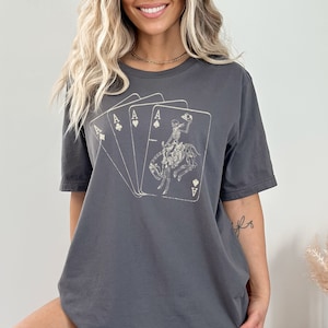 Aces Skeleton T-Shirt, Western Shirt, Southern Shirt, Country Shirt, Country Girl, Vintage Tee, Boho Shirt, Retro Shirt, Cowgirl Shirt