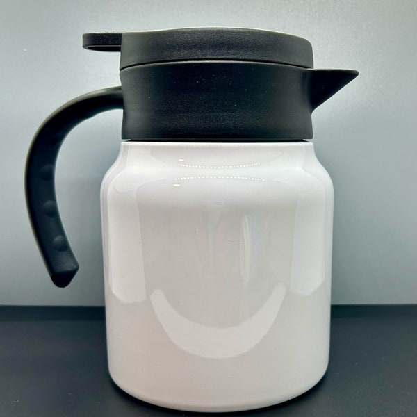Sublimation Coffee Carafe /  32oz coffee pot. Double walled stainless, coated for personalization. Breakfast in bed just got more personal!