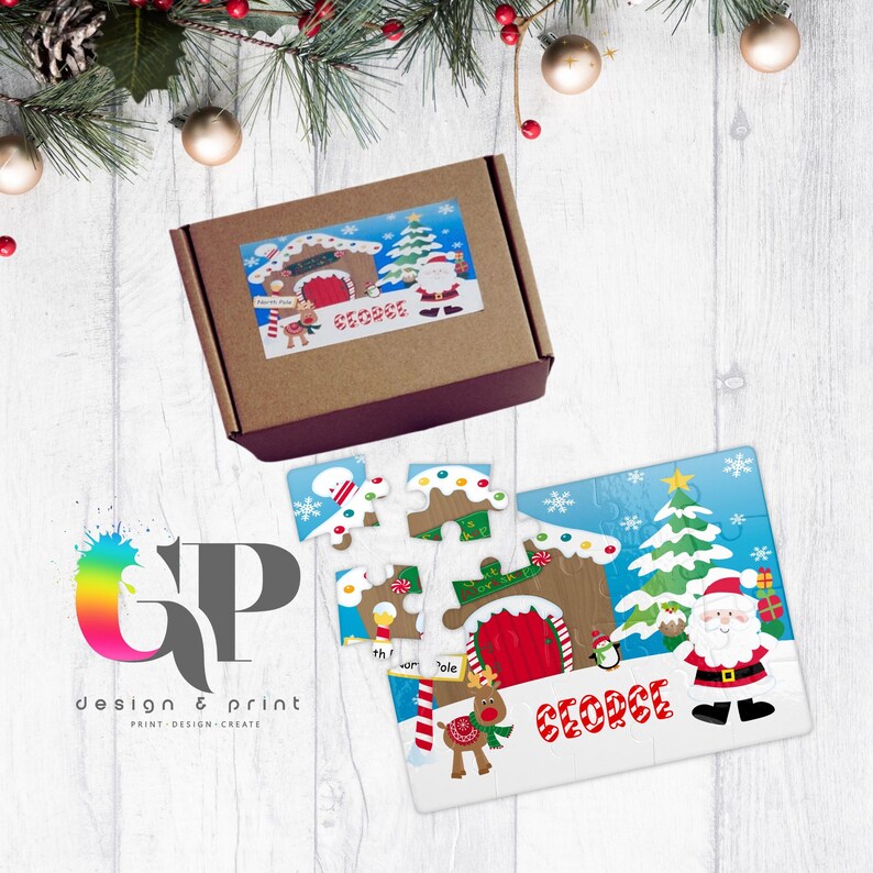 Personalised Christmas Puzzle, Picture Jigsaw Puzzle, A5 20 or 40 Piece Christmas Gift imagem 3