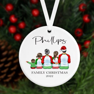 Christmas Family Ornament 2023, Xmas Ornament Family, Customised Christmas Family, Ceramic Christmas Ornament