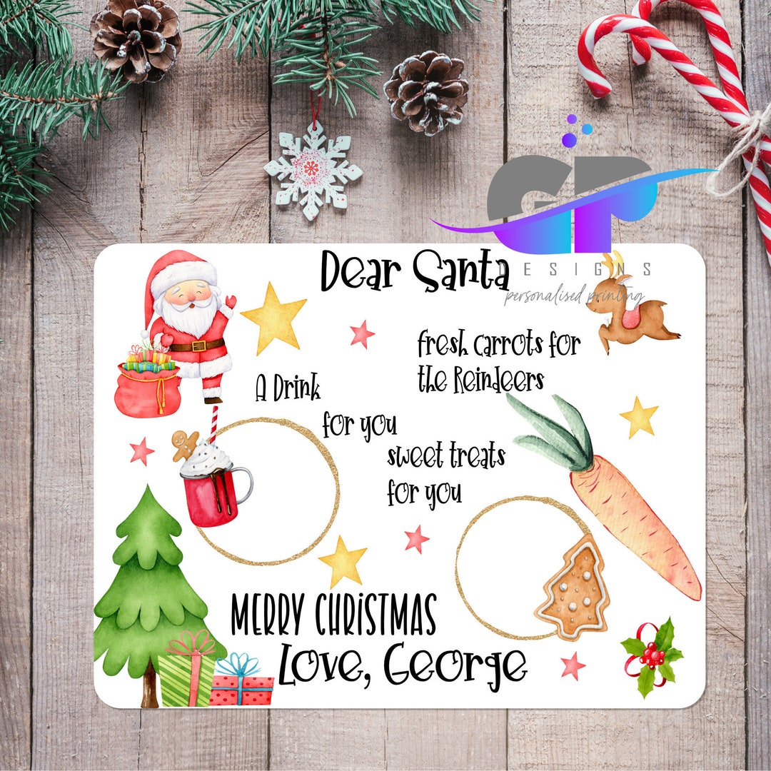 Personalised Santa's Treats Board, Treats for Santa, Christmas, Carrots