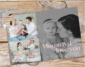 Personalised i love you Photo Puzzle, Picture Jigsaw Puzzle, Mothers Day gift
