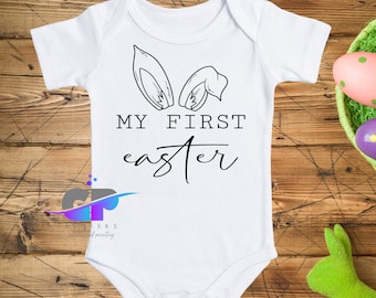 My First Easter Baby Bodysuit, Personalised Bodysuit for Easter, Little Bunny Onesie, Baby Clothes for Easter, Cute Easter Outfit