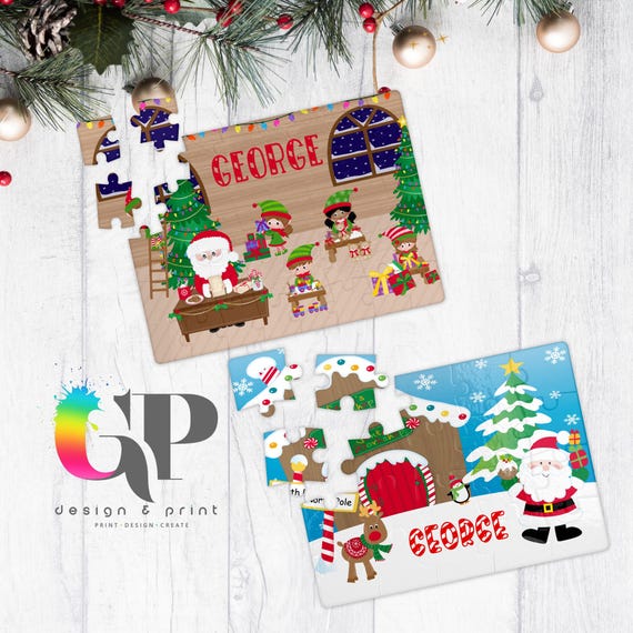 Personalised Christmas Puzzle, Picture Jigsaw Puzzle, A5 20 or 40 Piece Christmas Gift