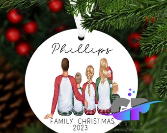 Christmas Family Ornament 2023, Xmas Ornament Family, Customised Christmas Family, Ceramic Christmas Ornament