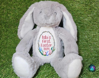 Plush Bunny - Personalised First Easter 2023 - Bunny Teddy Bear - Easter Keepsake