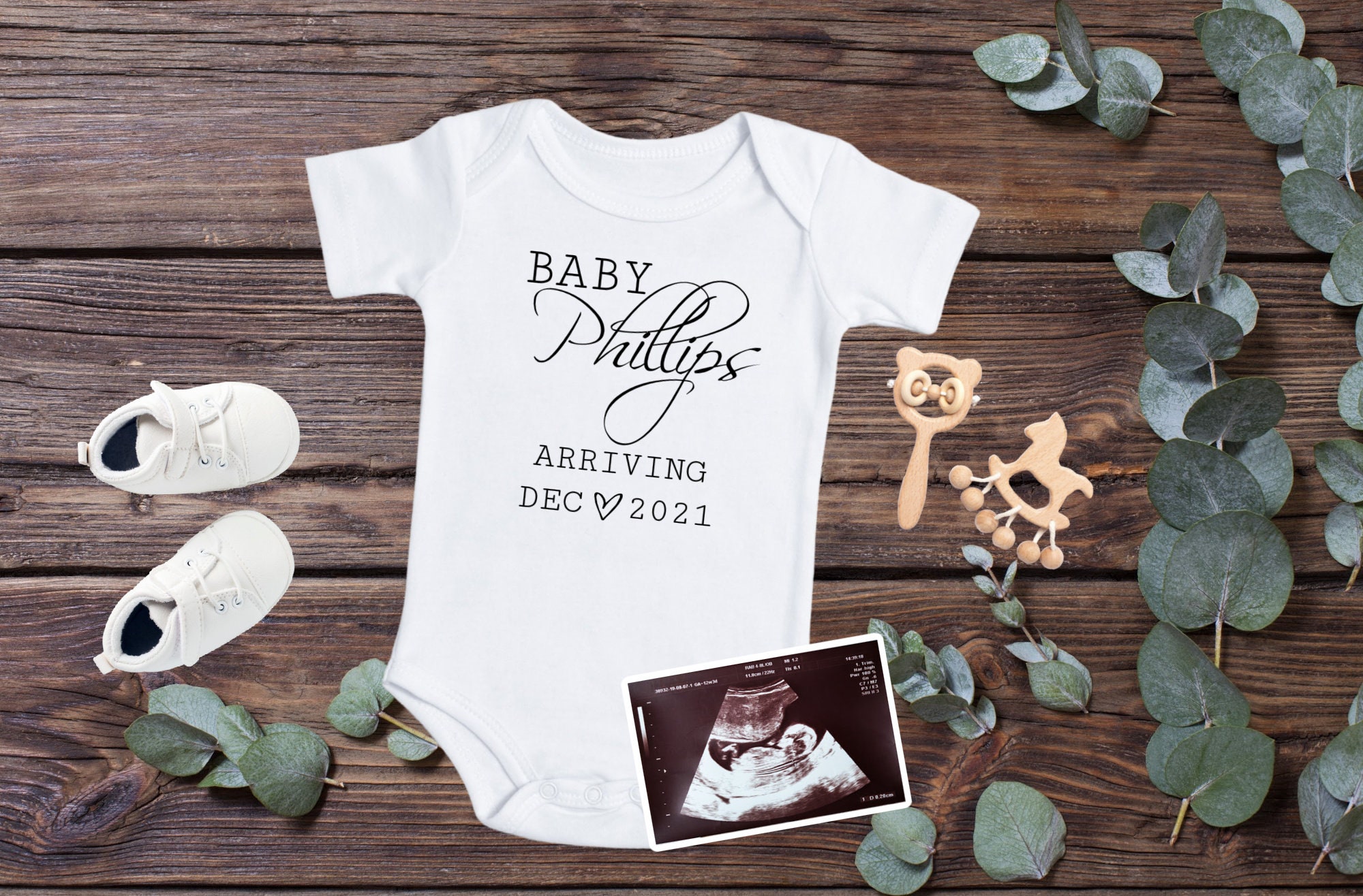 Baby Announcement Personalized Onesies For Baby Boy Gender Reveal