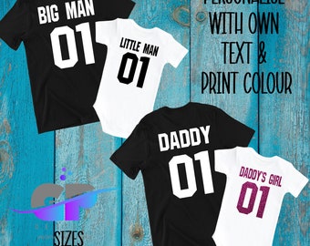 Personalized Dad & Baby Matching Shirts, Dad and baby outfits, Fathers Day shirts, First Fathers Day gift for dad, Daddy and me outfits