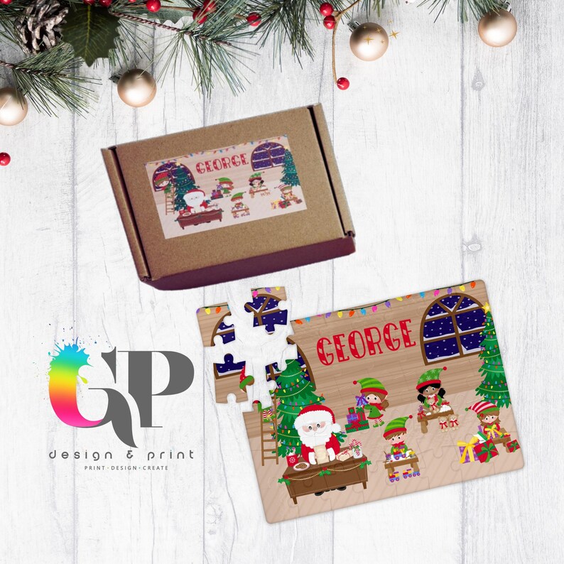 Personalised Christmas Puzzle, Picture Jigsaw Puzzle, A5 20 or 40 Piece Christmas Gift imagem 2