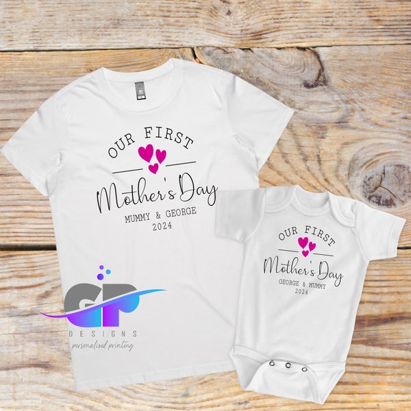 Our First Mother's Day, Mum & me Matching Tees, Mum and Baby Matching Shirts, Mothers Day shirts, First Mother's Day gift for mum