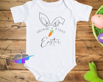 My First Easter Baby Bodysuit, Personalised Bodysuit for Easter, Little Bunny Onesie, Baby Clothes for Easter, Cute Easter Outfit