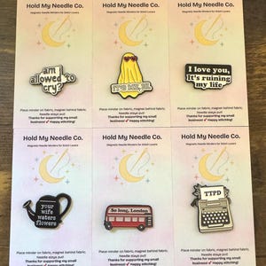 Swiftie Needle Minder Set: Magnetic Enamel Cross Stitch Accessory