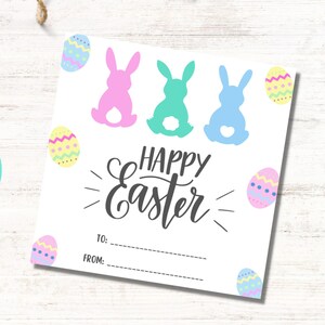 Printable Happy Easter Tags, Printable Easter Basket Tag, Printable Easter Treat Tags, Printable Easter Gift Tags, Easter Treat Bag Tags