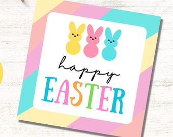 Printable Happy Easter Tags, Printable Easter Basket Tag, Printable Easter Treat Tags, Printable Easter Gift Tags, Easter Treat Bag Tags