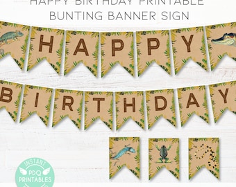Reptile Banner Printable, Reptile Party Banner, Reptile Birthday Sign, Reptile Birthday Decorations, Reptile Instant Download, Printable