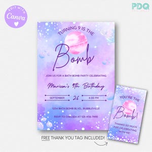 Bath Bomb Birthday Invitation, Bath Bomb Invitation, Bath Bomb Party Invitation, Bath Bomb Making Invitation, Bath Bomb Making Party Invite