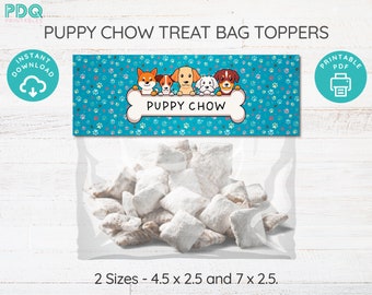 Puppy Chow Treat Bag Topper, Paw-ty Favor Tag, Paw-ty Thank You Tag, Puppy Party Favor Tag, Doggy Bag Printable, Dog Birthday Party Tag