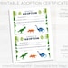 Adopt a Dinosaur Printable Sign &amp; Dinosaur Adoption Certificates, Boy ...