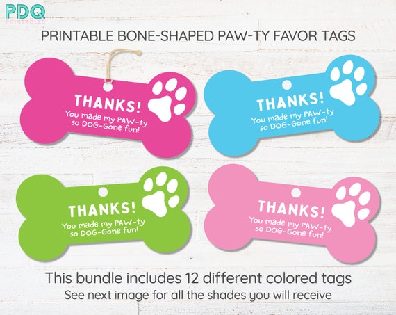 Paw-ty Favor Tag, Paw-ty Thank You Tag, Puppy Party Favor Tag, Doggy Bag Printable, Pet Party Tag, Dog Birthday Party Tag, Puppy Birthday
