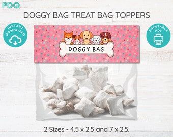 Doggy Bag Treat Bag Topper, Paw-ty Favor Tag, Paw-ty Thank You Tag, Puppy Party Favor Tag, Doggy Bag Printable, Dog Birthday Party Tag