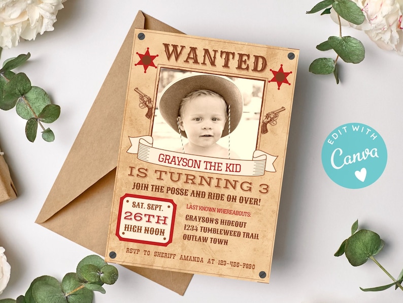 Cowboy Birthday Invitation Cowboy Invitation Printable - Etsy