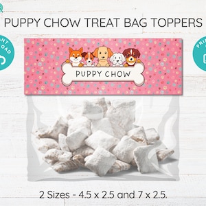 Puppy Chow Treat Bag Topper, Paw-ty Favor Tag, Paw-ty Thank You Tag, Puppy Party Favor Tag, Doggy Bag Printable, Dog Birthday Party Tag