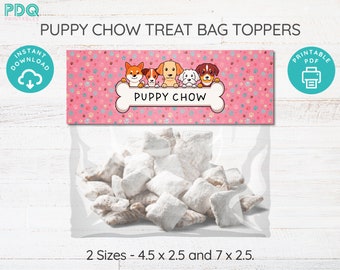 Puppy Chow Treat Bag Topper, Paw-ty Favor Tag, Paw-ty Thank You Tag, Puppy Party Favor Tag, Doggy Bag Printable, Dog Birthday Party Tag