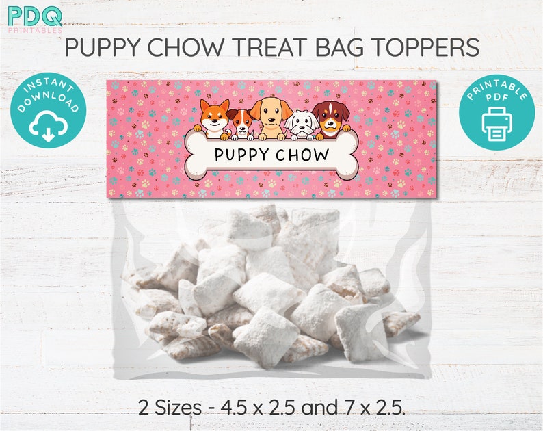 Puppy Chow Treat Bag Topper