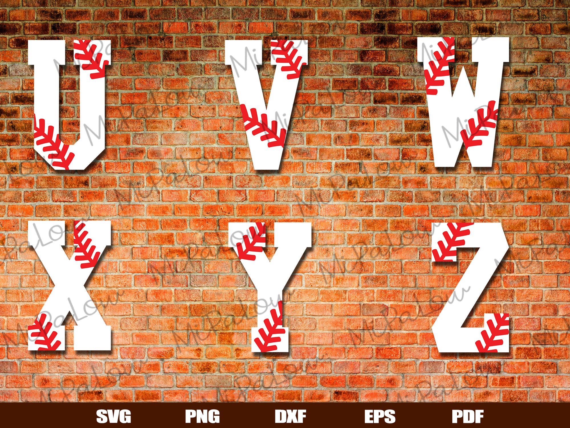 Baseball Numbers Svg Font Baseball Umbers With Stitches Svg Etsy