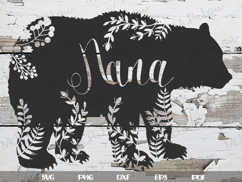 Download Nana bear svg Floral nana bear svg bear family Born to be ...