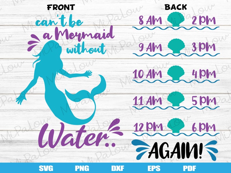 Download Mermaid Water Bottle Svg Can T Be A Mermaid Without Water Etsy