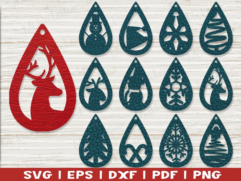 Download Christmas earring svg Faux Leather Earrings SVG Joanna | Etsy