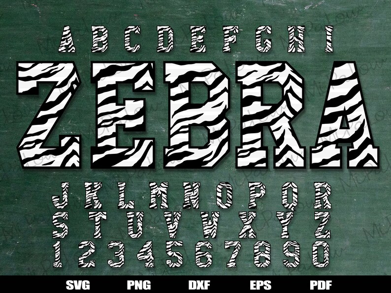 Zebra Font SVG Zebra Alphabet Zebra Pattern Patterned Etsy Ireland