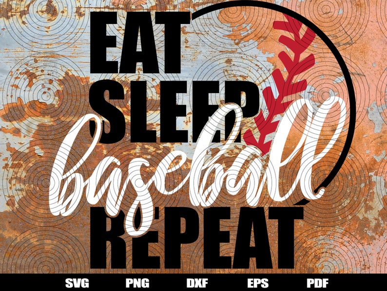 Eat Sleep Baseball Repeat SVG Cut File commercial use | Etsy