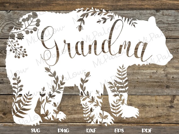 Download Grandma Bear Svg Floral Grandma Bear Svg Bear Family Born Etsy
