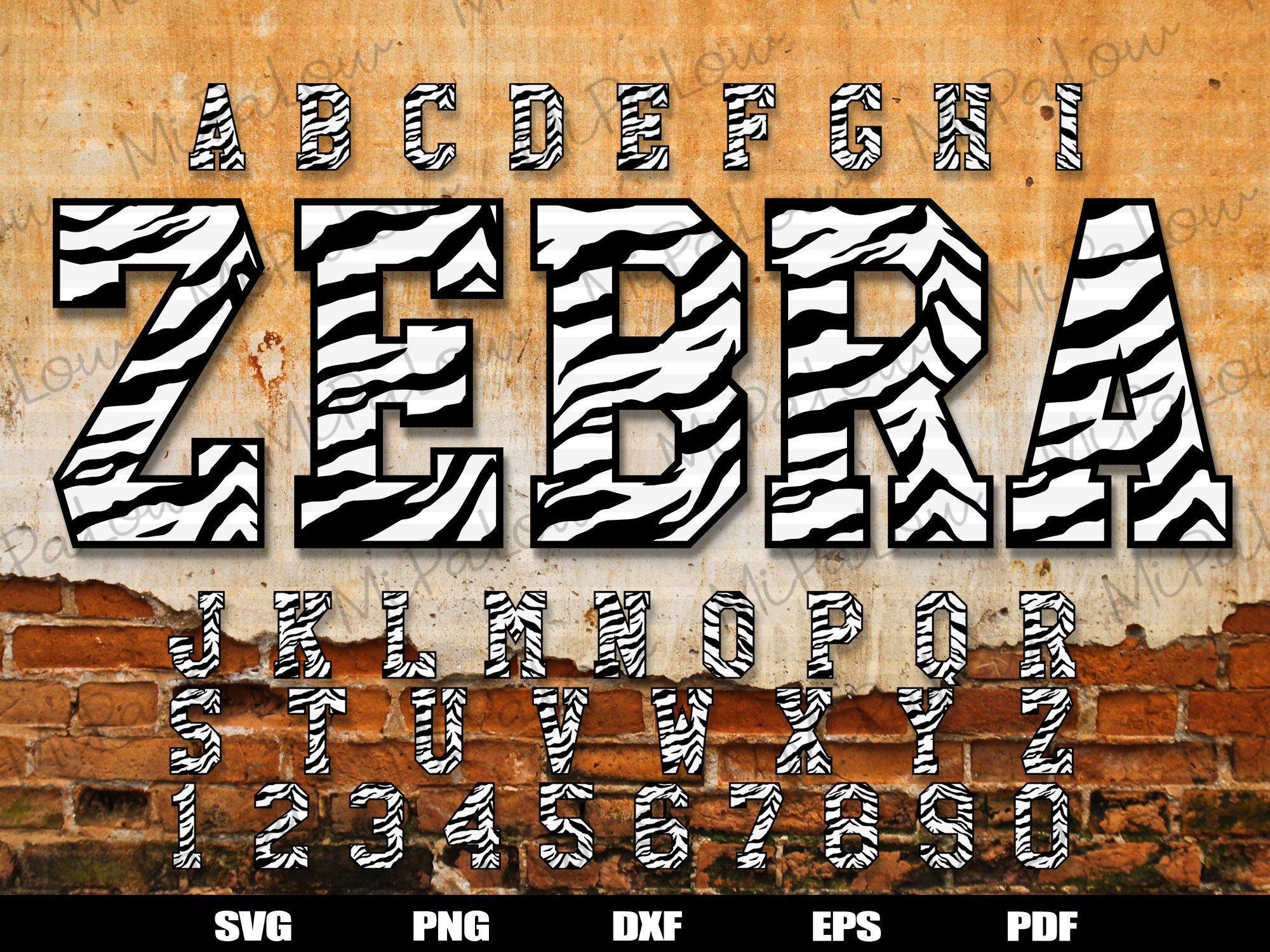 Zebra Font SVG Zebra Alphabet Zebra Pattern Patterned Etsy Ireland
