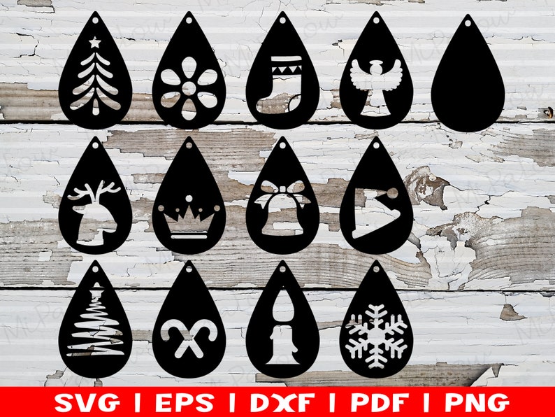 Download Christmas earring svg Faux Leather Earrings SVG Joanna | Etsy
